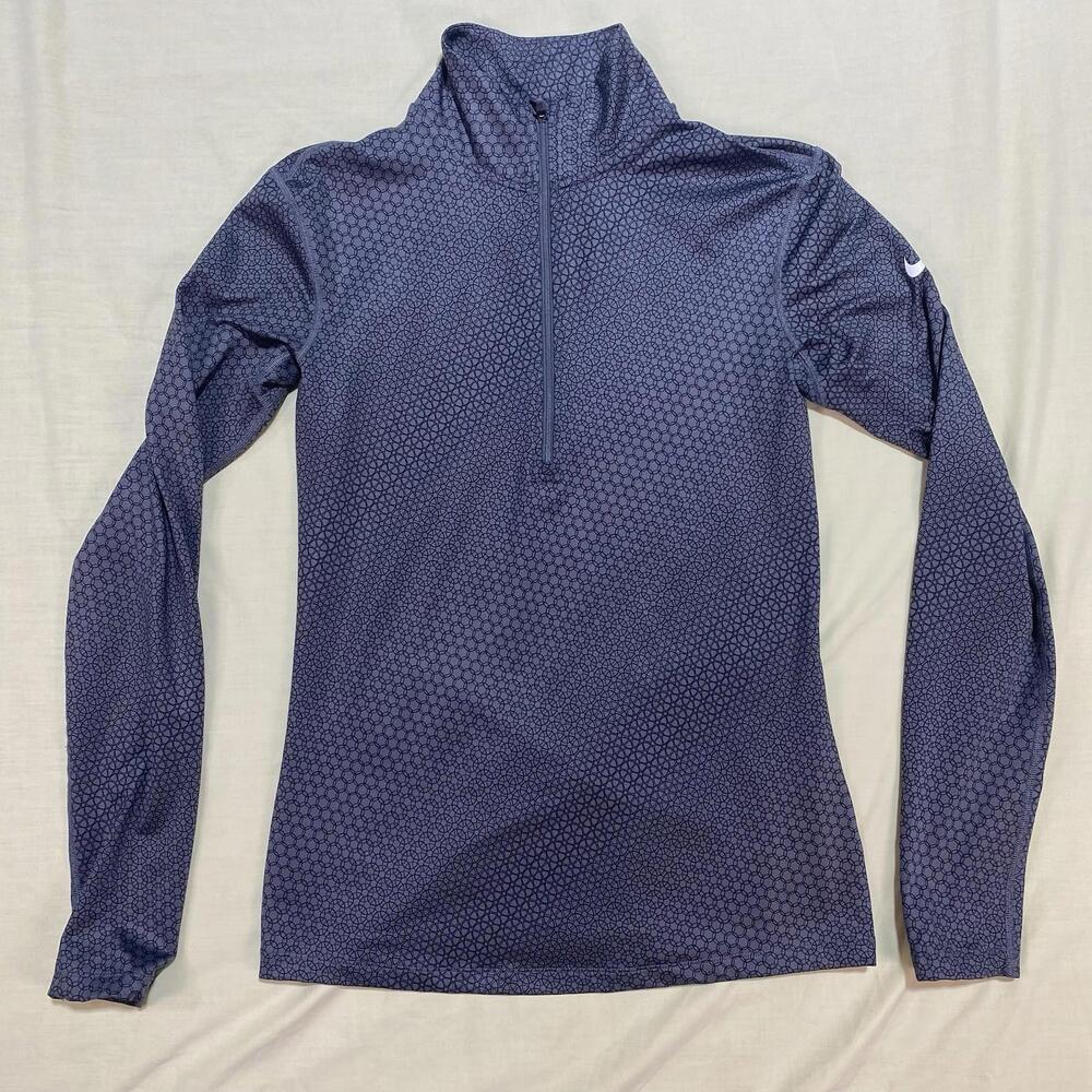Nike Women’s Large Dri Fit Medium Weight 1/4 Zip Pullover Top Long Sleeve Gray